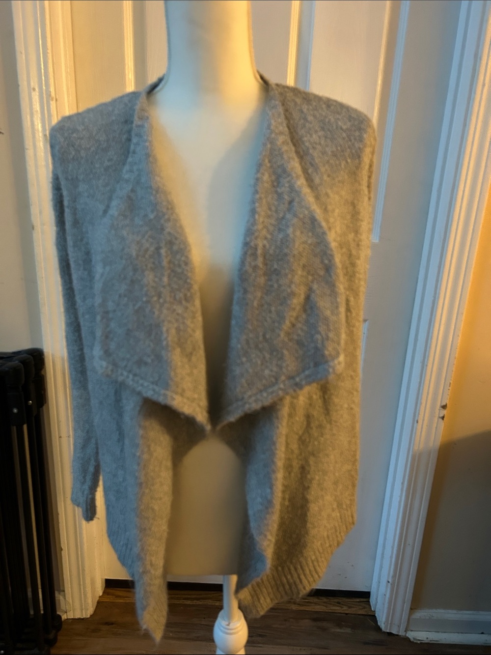 Soft Draped Gray Girls Sweater Cardigan
